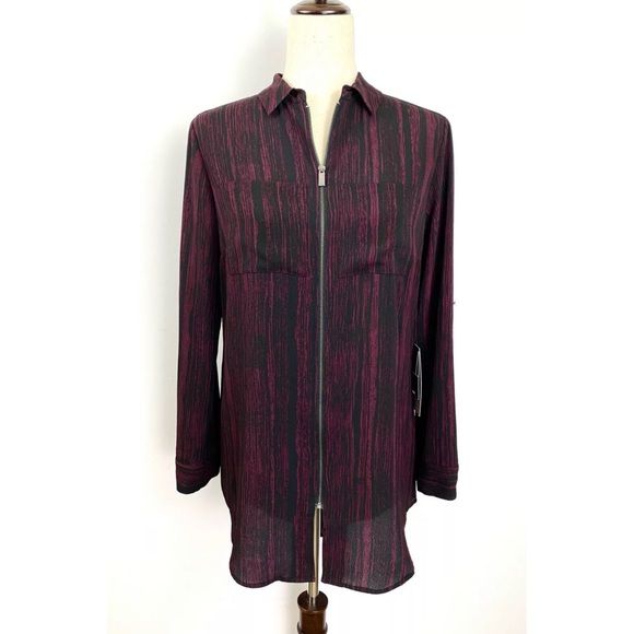 Rock Republic Purple Zipper Blouse - Picture 1 of 8